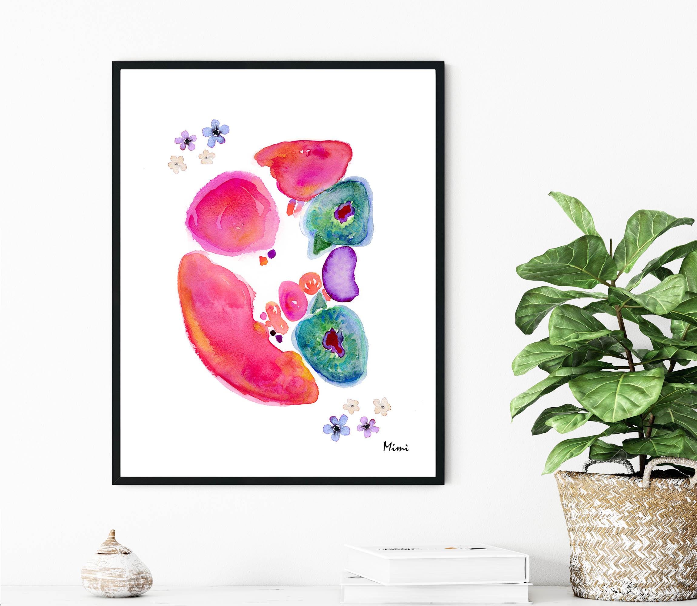 Abdomen Cross Section Watercolor Print Image 1