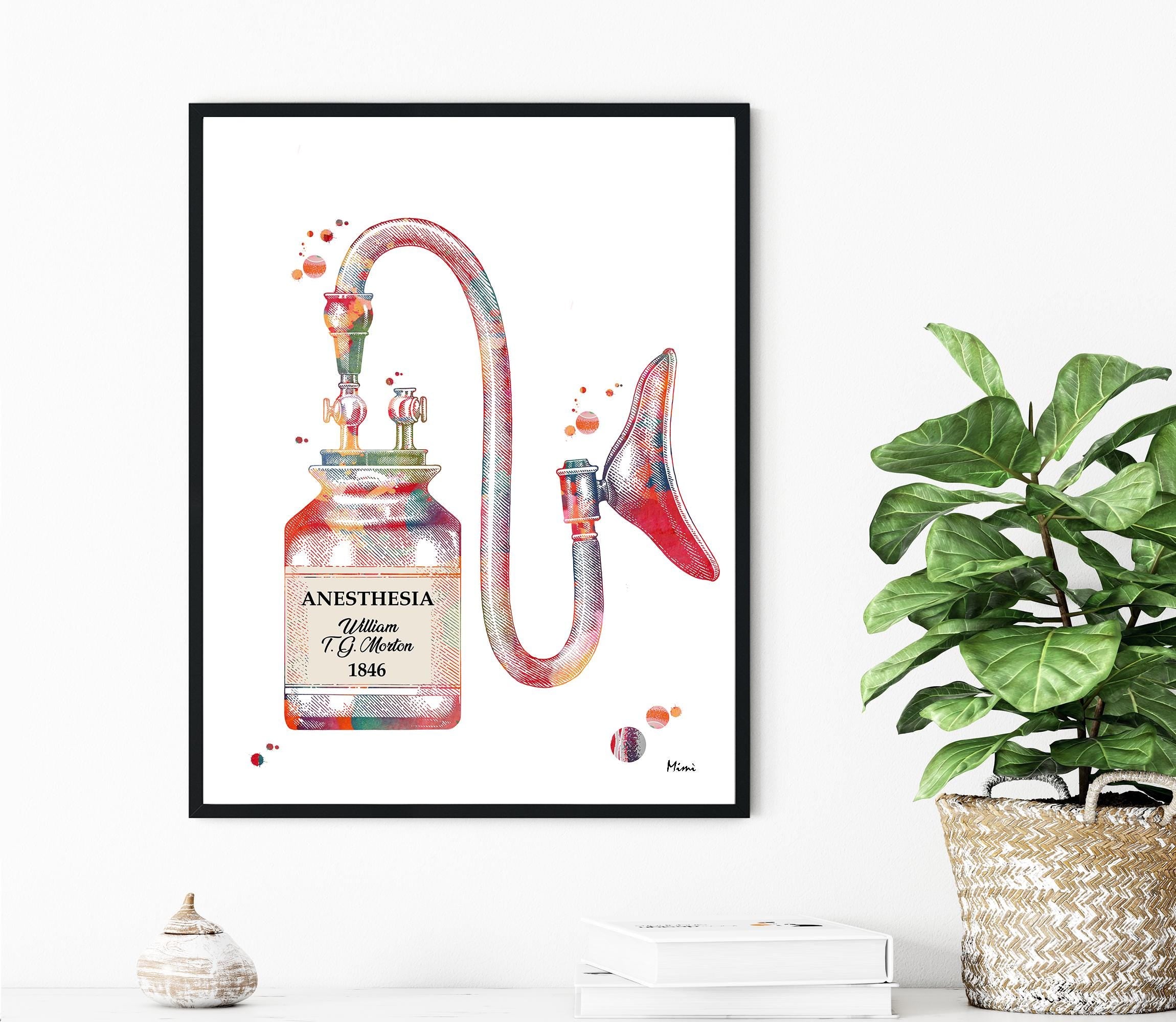 Anesthesia Watercolor Print Image 2