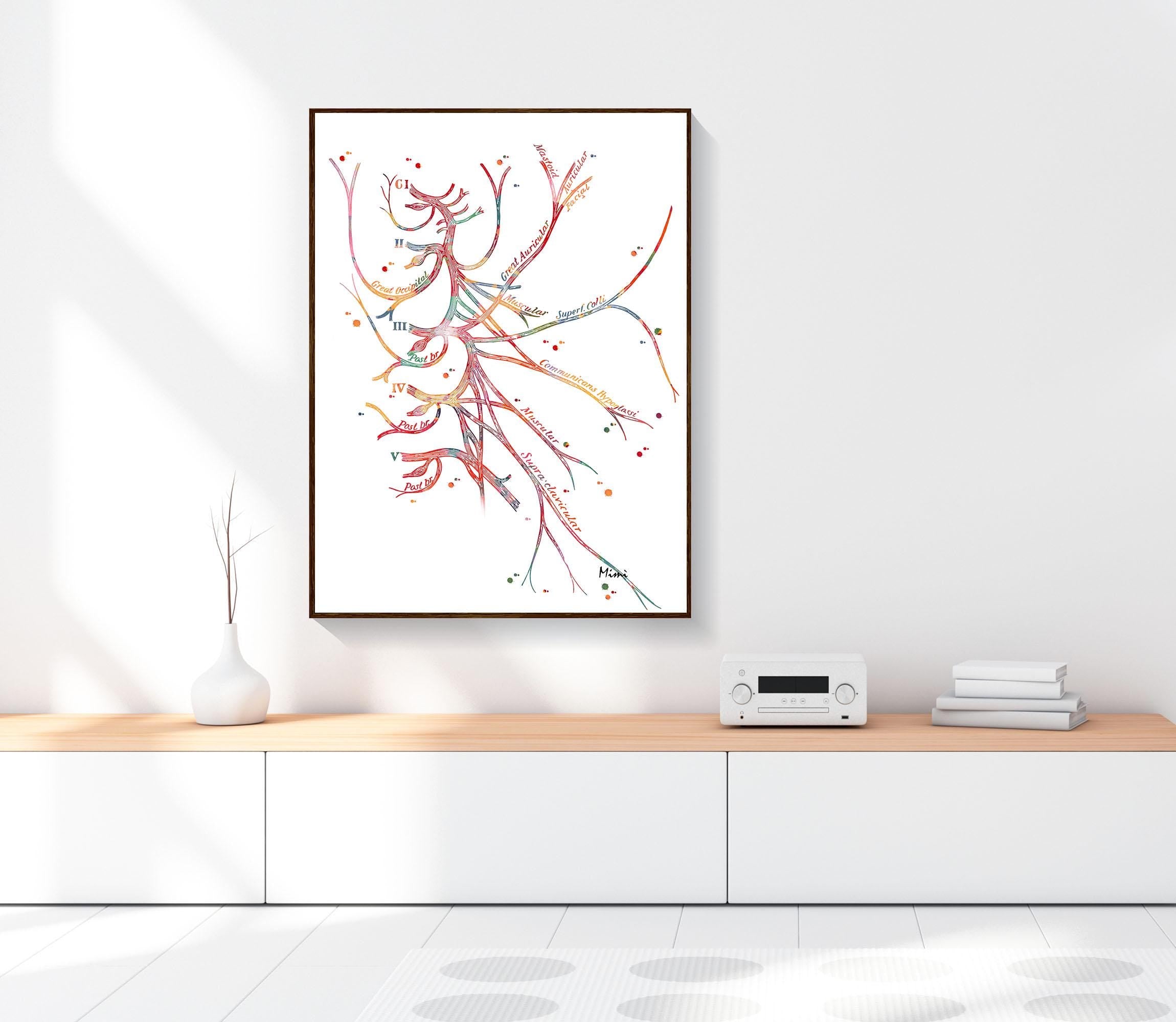 Cervical Plexus Watercolor Print listing Image 3