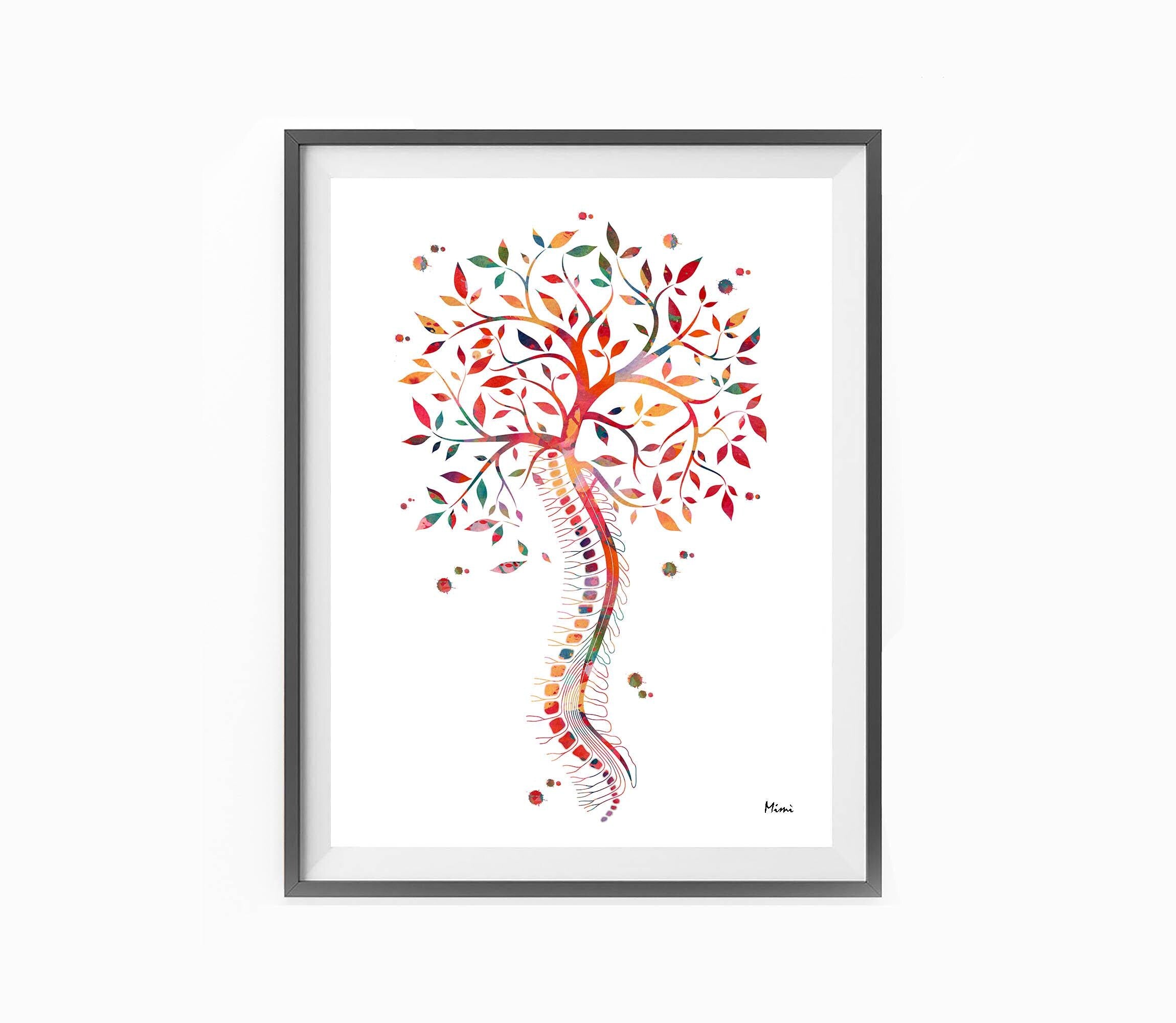 Human Spine Tree Of Life Watercolor Print Image 4
