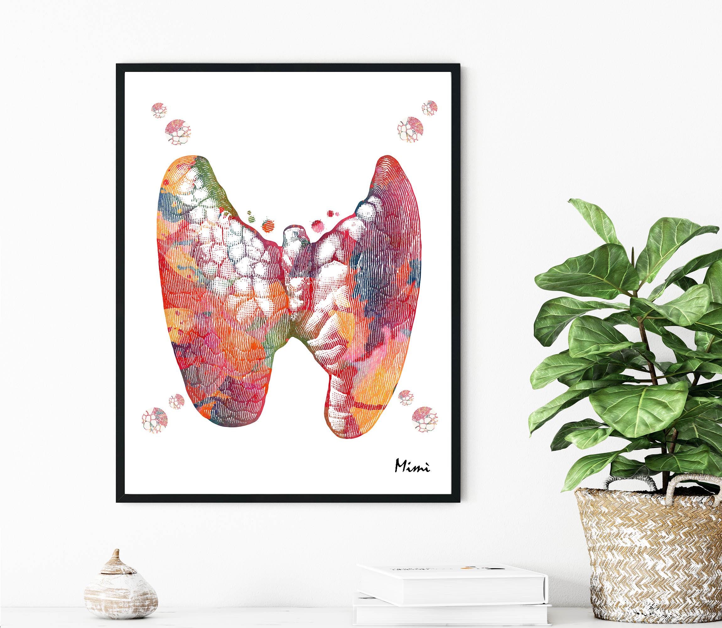 Thyroid Gland Anatomy Watercolor Print Image 2
