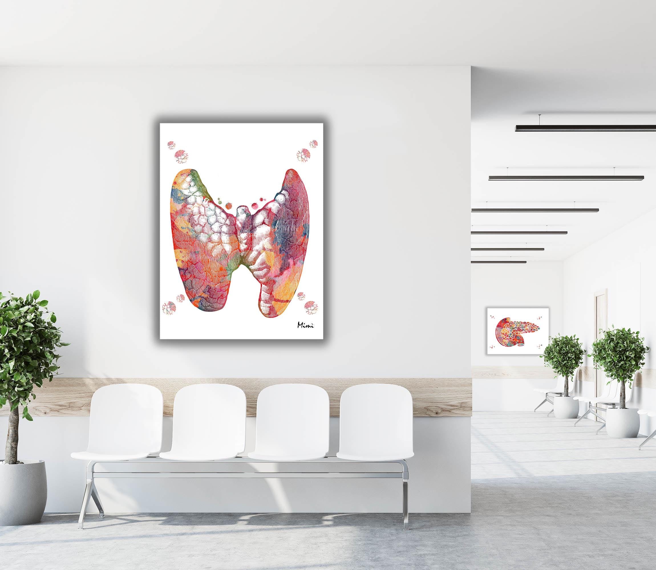 Thyroid Gland Anatomy Watercolor Print Image 4