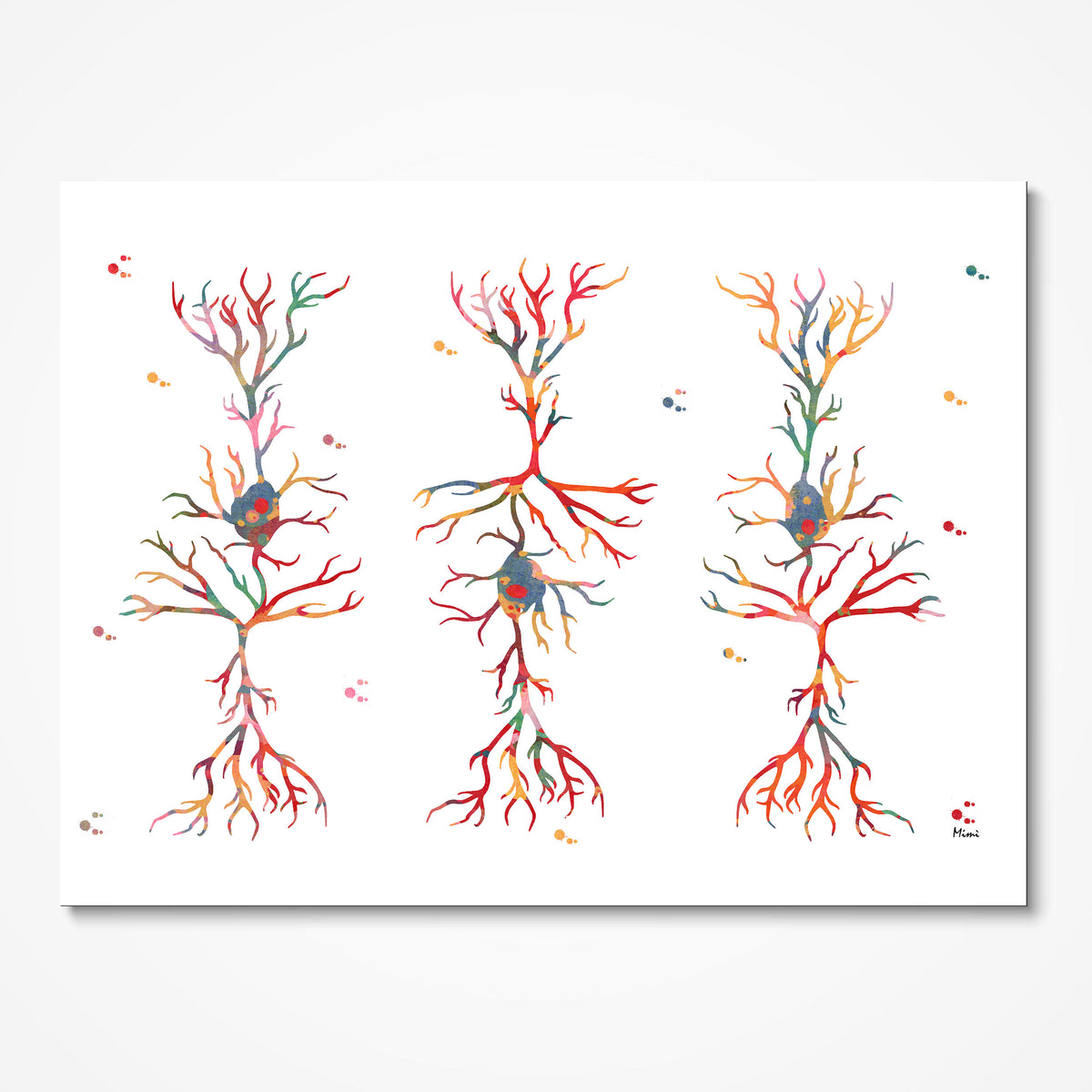 Brain Pyramidal Cells watercolor art print for Neuroscience Lab wall decor