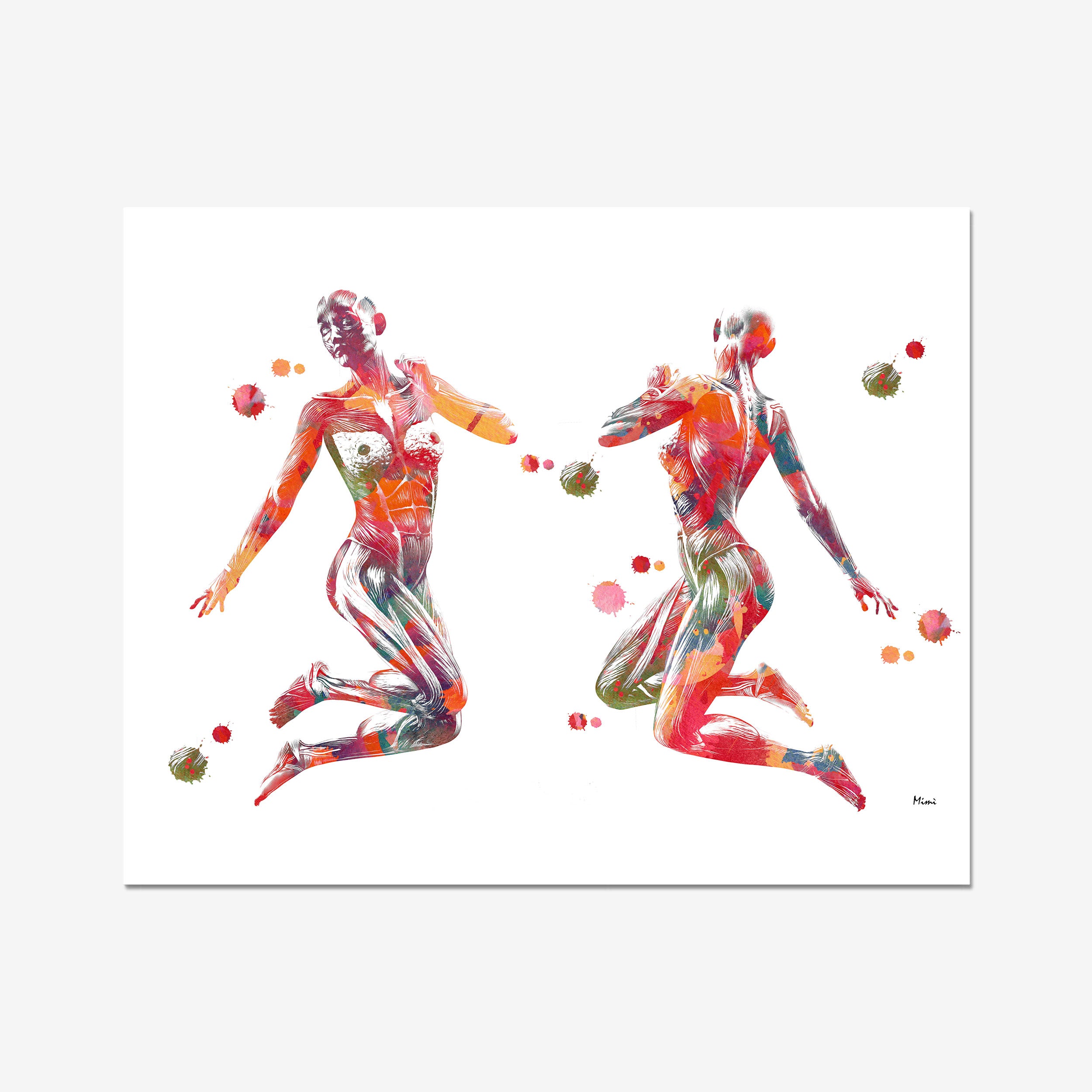 Spine Tree of Life watercolor art print for chiropractic clinic wall decor
