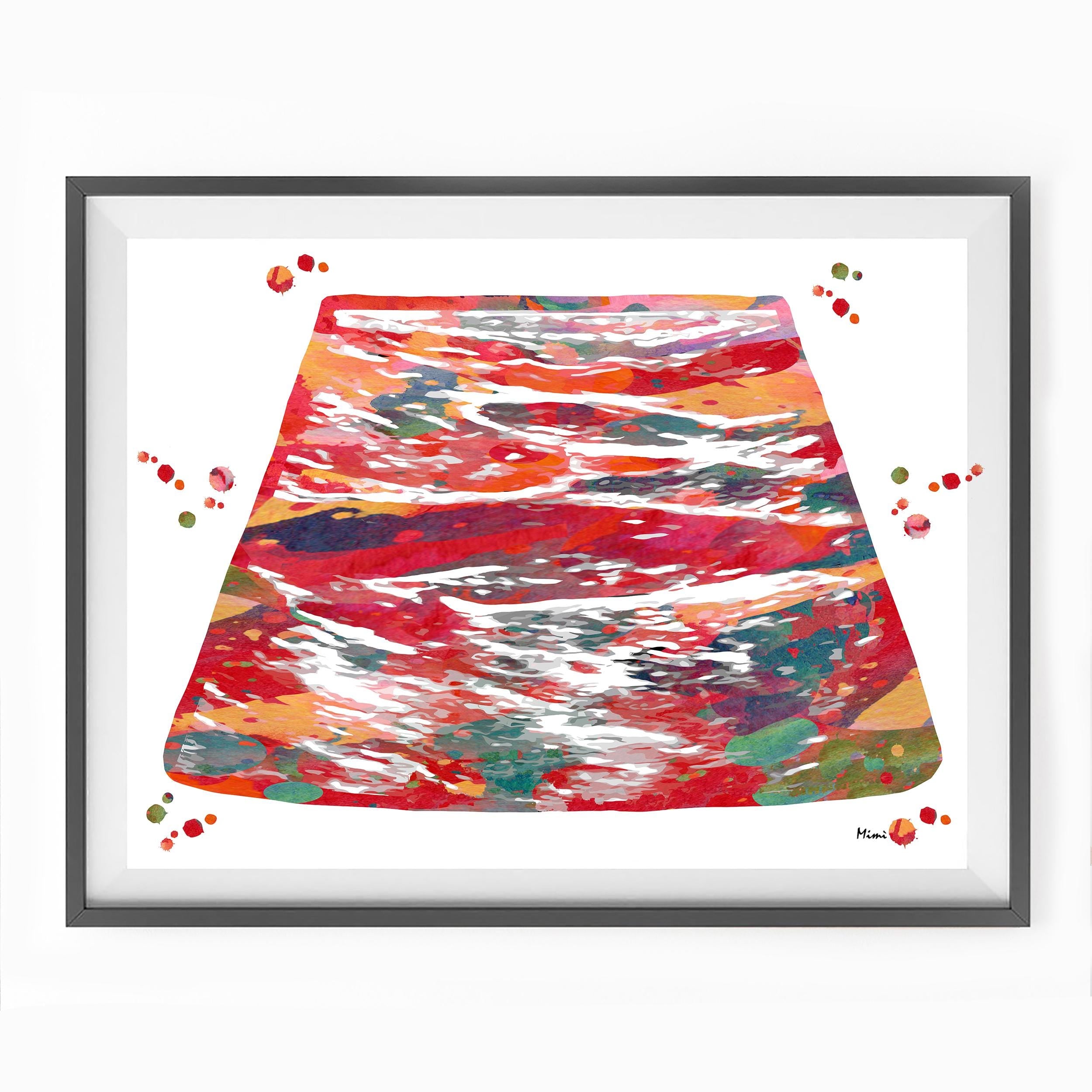 Colorful venous ultrasound anatomy art print on a white background with a black frame.