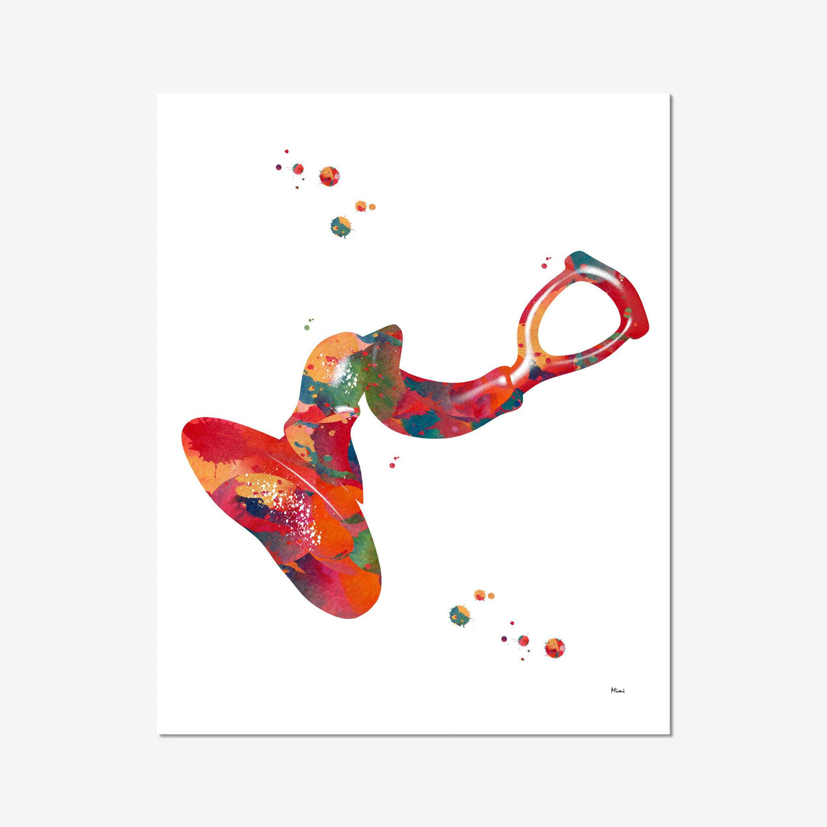 Eardrum Anatomy watercolor art print for audiology clinic wall decor