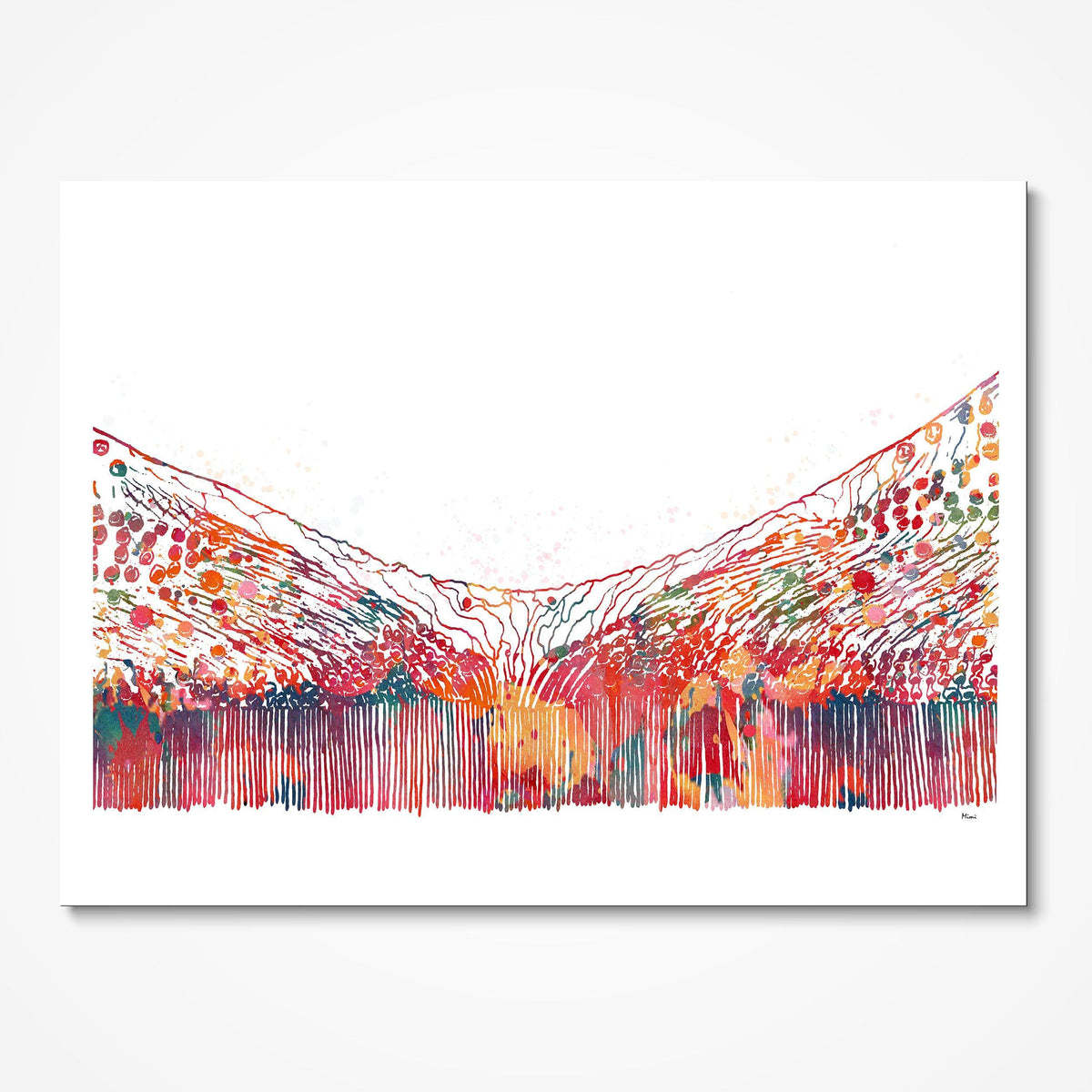 Fovea of the Eye watercolor art print for ophthalmology clinic wall decor
