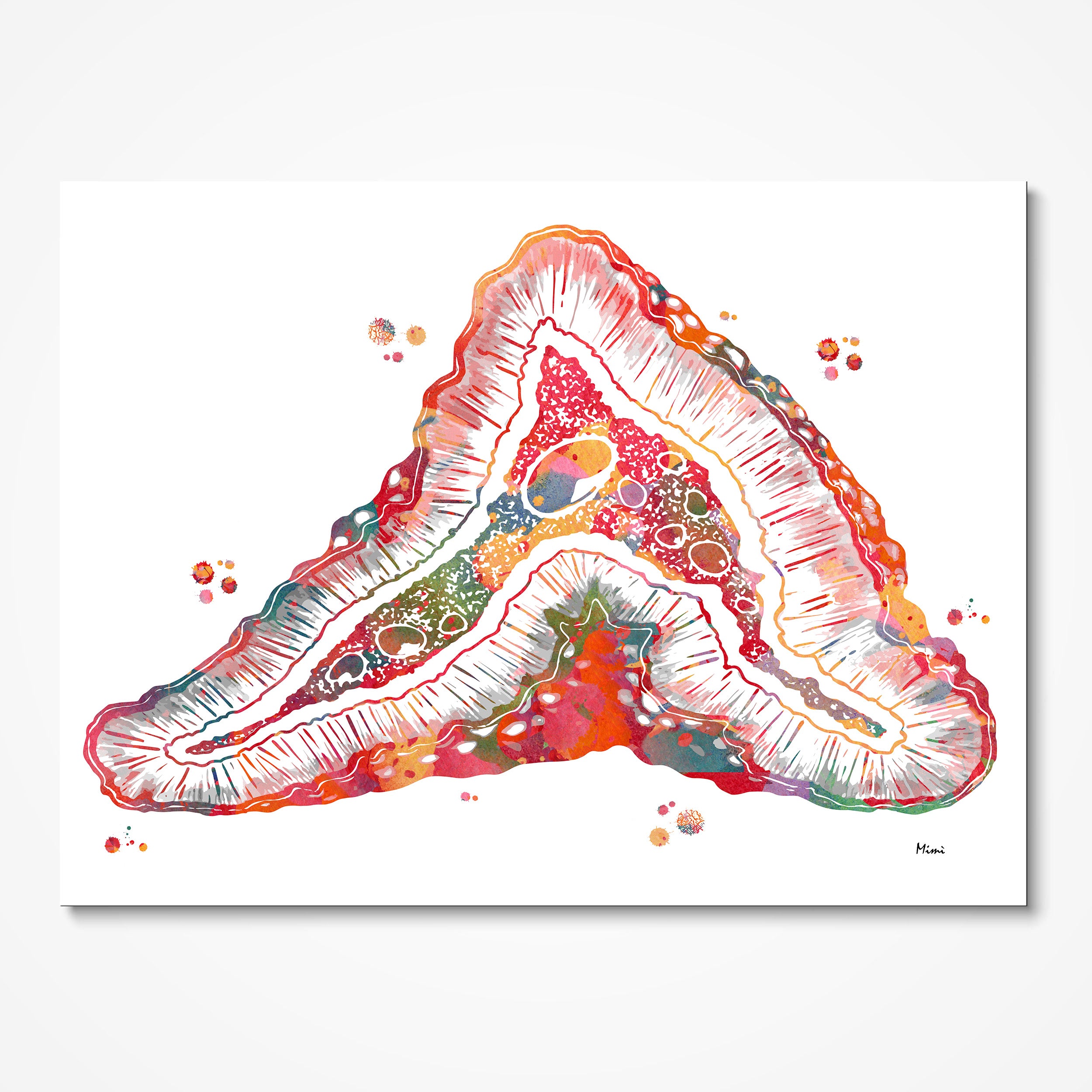 Adrenal Glands Anatomy Print Medical Art Watercolor Image