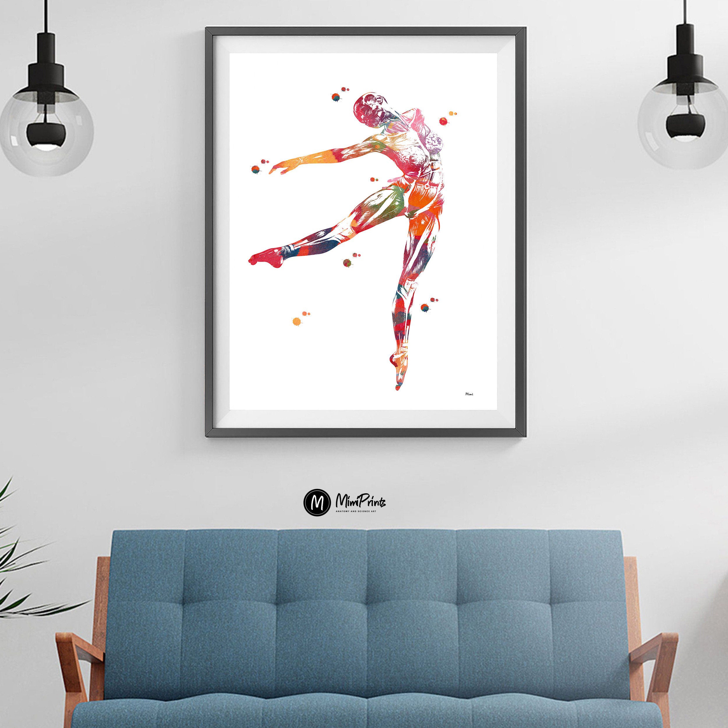 Dance Anatomy Prints Serie Watercolor Image 2