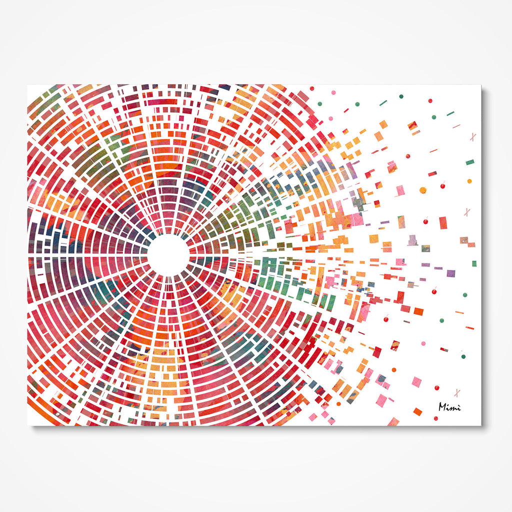 DNA Sequence Science Print Circular DNA Watercolor Map 