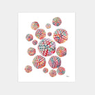 Colorful abstract print of Herpes Simplex Virus Structure