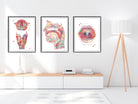 Respiratory System 3 Prints Set Larynx, Air Pathway, Mouth Anatomy Image 4