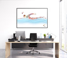 Swimmer Athlete Watercolor print showing the muscles used in Crawl Swimming Image 5