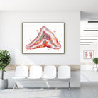 Framed adrenal glands anatomy watercolor print in a clinic waiting room