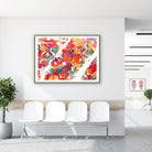 Framed adrenal histology watercolor print in a clinic waiting room