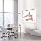 Framed ankle bones anatomy watercolor print in an orthopedic clinic
