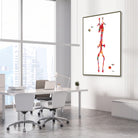 Framed aorta anatomy watercolor print in a vascular clinic