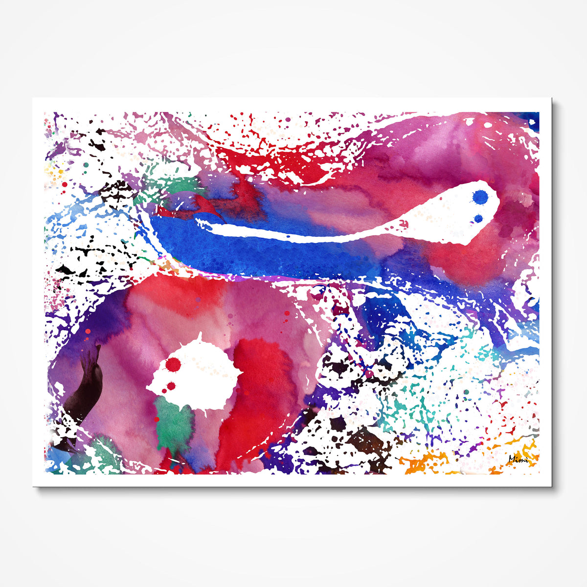 Artery and vein cross-section watercolor art print for angiology clinic wall decor