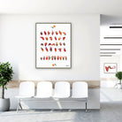 Framed asl alphabet watercolor print in a clinic waiting room