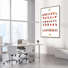 Framed asl alphabet watercolor print in an ENT clinic