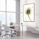 Framed aspergillus fumigatus watercolor print in a science laboratory office