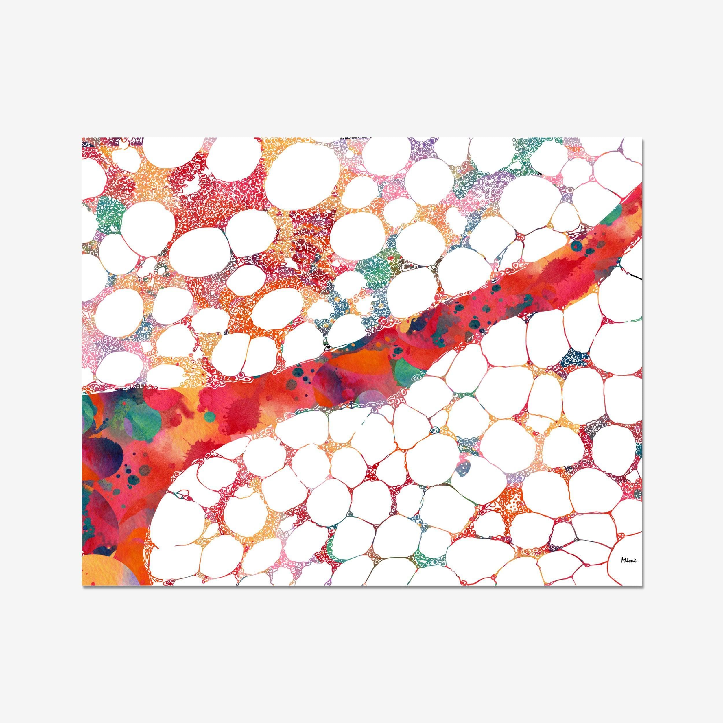 Bone Marrow Histology watercolor art print for hematology lab wall decor