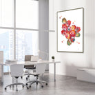 Framed bone tissue histology watercolor print in an orthopedic clinic