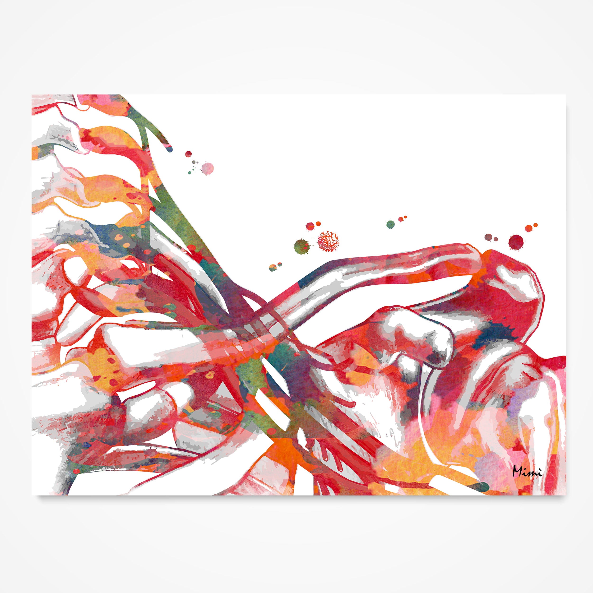 Brachial Plexus watercolor art print for orthopedic clinic wall decor