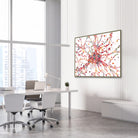 Framed brain cell nerve cell watercolor print in a neurology clinic