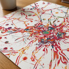 Close-up of brain cell nerve cell watercolor print showing paper texture and grain