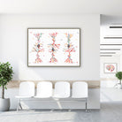 brain pyramidal cells watercolor print hanging in a clinic waiting room