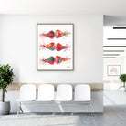 Framed brain synapses watercolor print in a clinic waiting room