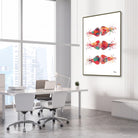 Framed brain synapses watercolor print in a neurology clinic
