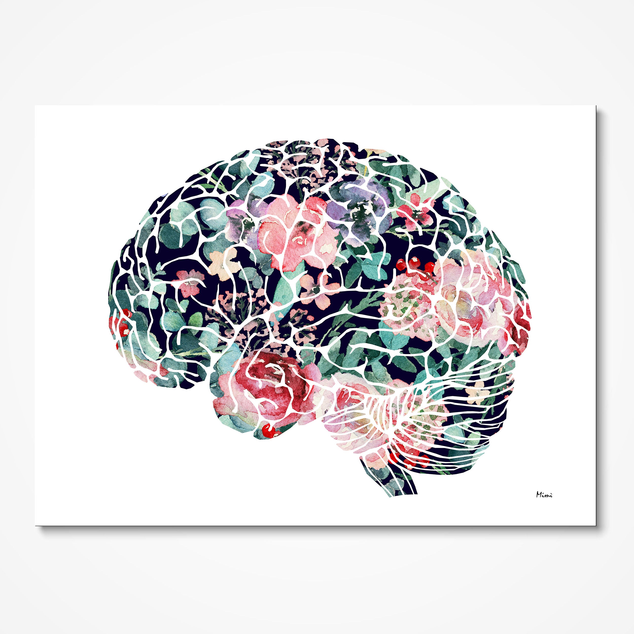 brain anatomy in floral style image 1