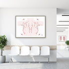 Framed breast lymph nodes watercolor print in a clinic waiting room