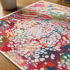 Close-up of breast tissue histology watercolor print showing paper texture and grain
