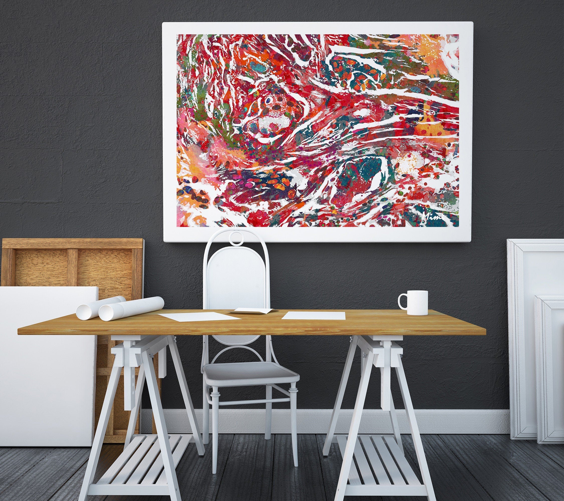 Breast Cancer Histology Watercolor Print Listing Image 3