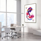 Framed breastfeeding mother & baby watercolor print in an OB-GYN clinic