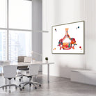 Framed c6 vertebra detail watercolor print in an orthopedic clinic