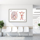 Framed circle of willis cerebral arteries watercolor print in a clinic waiting room