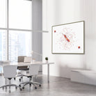 Framed clostridium difficile bacteria watercolor print in a science laboratory office