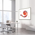Framed cochlea anatomy watercolor print in an ENT clinic