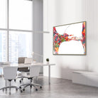 Framed cochlea histology watercolor print in an ENT clinic