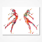 Dance anatomy, expressive reach watercolor art print for dance studio wall decor