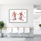Framed spine tree of life watercolor print in a clinic waiting room
