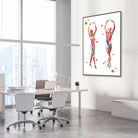 Framed dance anatomy, port de bras watercolor print in an orthopedic clinic