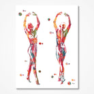 Dance anatomy, port de bras watercolor art print for dance studio wall decor