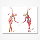 Dance anatomy, side bend watercolor art print for dance studio wall decor