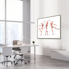 Framed dancing phases watercolor print in an orthopedic clinic