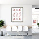 Framed dna a, b & z forms genetics watercolor print in a clinic waiting room
